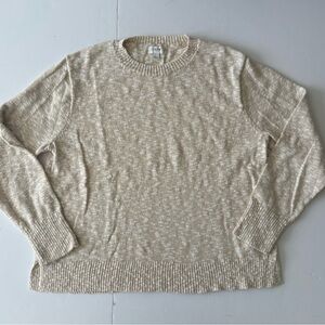 J. Crew Crewneck Cotton Blend Lightweight Sweater in Oatmeal Large